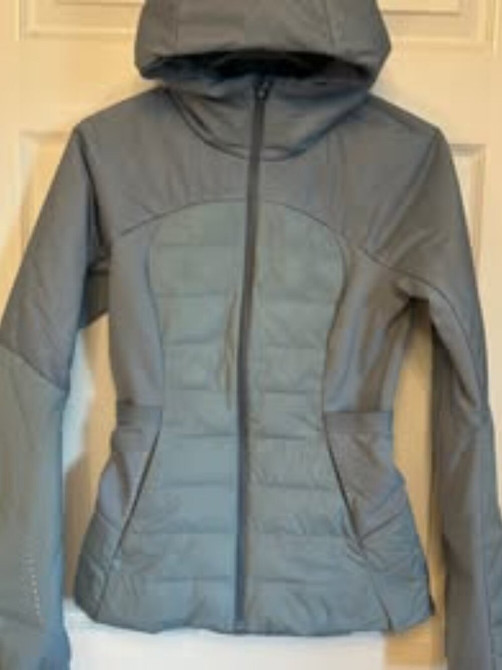 Lululemon Down For It Run Spring Fall Coat Jacket Concrete Blue Size 4